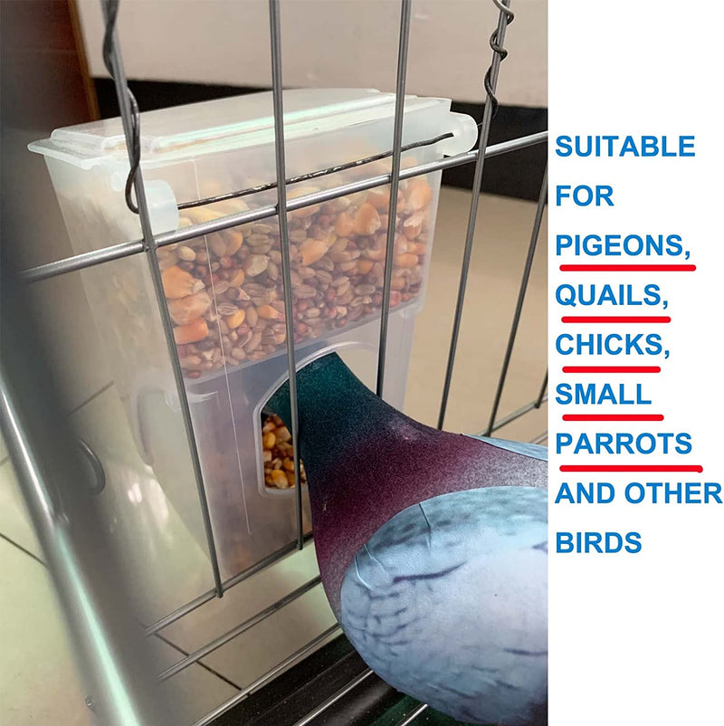 Automatic Pigeon Bird Feeder and Water -Parrot Feeder Water Cage Accessories Supplies for Parakeet Canary Cockatiel Finch Animals & Pet Supplies > Pet Supplies > Bird Supplies > Bird Cage Accessories > Bird Cage Food & Water Dishes SRRPSPIGEON   