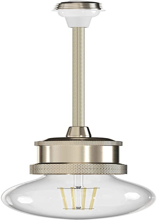 Quiklamp Black 8 Inch Socket to Mini Pendant Light Converter Adapter, Easily Converts Standard Bulb Socket to Mini Pendant Light without Wiring and Tools, Use with or without Shade (Not Included) Home & Garden > Lighting > Lighting Fixtures Quiklamp Brushed Nickel 8 in. 