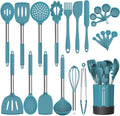 Silicone Cooking Utensil Set, Fungun Non-Stick Kitchen Utensil 24 Pcs Cooking Utensils Set, Heat Resistant Cookware, Silicone Kitchen Tools Gift with Stainless Steel Handle (Khaki-24Pcs) … Home & Garden > Kitchen & Dining > Kitchen Tools & Utensils Fungun Blue-24pcs  