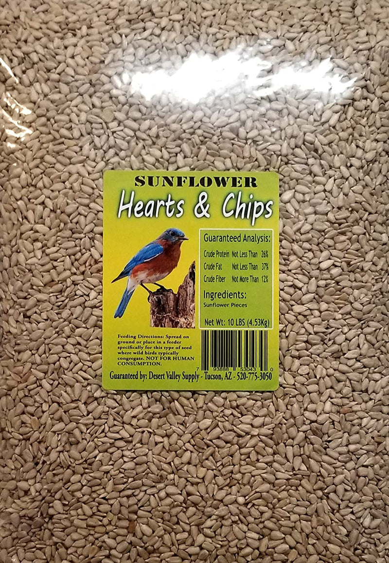 Desert Valley Premium Sunflower Seed Hearts and Chips - Wild Bird Food, Cardinals, Jays & More (10-Pounds) Animals & Pet Supplies > Pet Supplies > Bird Supplies > Bird Food Desert Valley Supply   