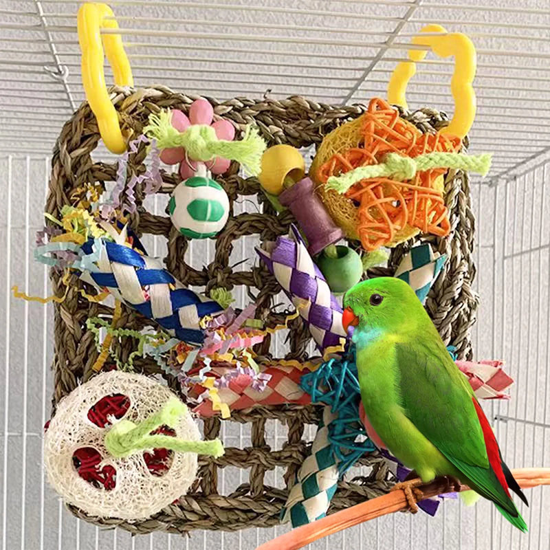 ZOCONE Bird Toys, Bird Foraging Toys, Bird Chewing Toys, Edible Seagrass Woven Parrot Toys, Loofah Hanging Bird Toys for Cockatiels, Parakeets, Medium/Small Parrots, Finch, Lovebirds Animals & Pet Supplies > Pet Supplies > Bird Supplies > Bird Toys ZOCONE   