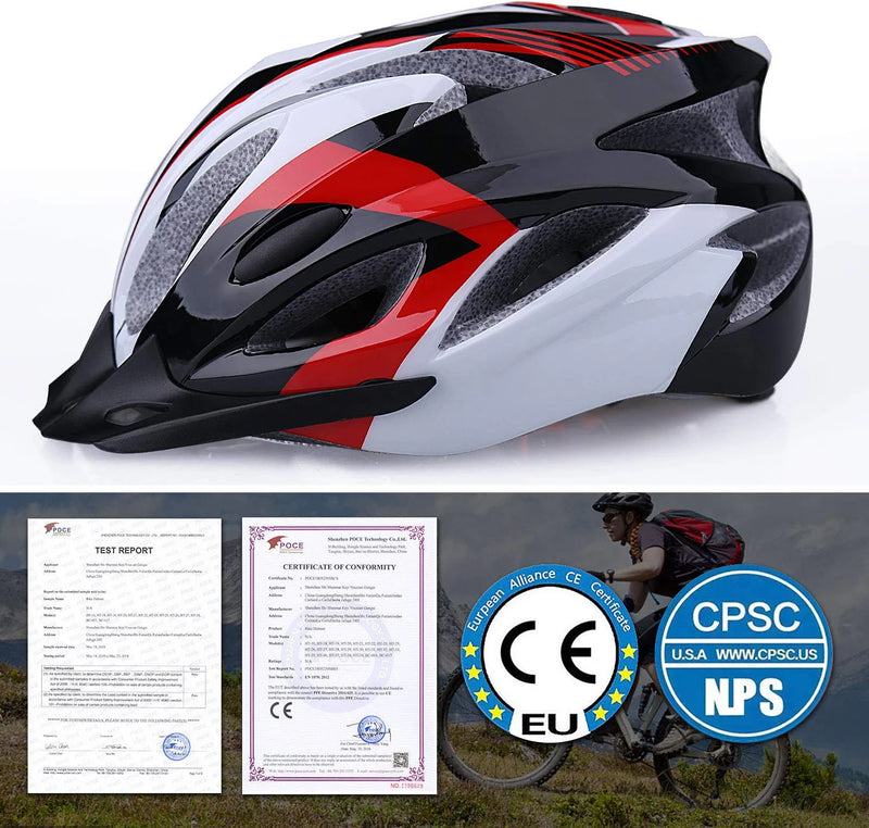 Shinmax Bike Helmet with Sun Visor,Cpsc/Cpc/Ce Certificated Bicycle Helmet with Quick Release Chin Stripe&Removable Inner Pads Lightweight Mountain Bike Helmet Cycling Helmet for Adult Men Women Sporting Goods > Outdoor Recreation > Cycling > Cycling Apparel & Accessories > Bicycle Helmets Shinmax   