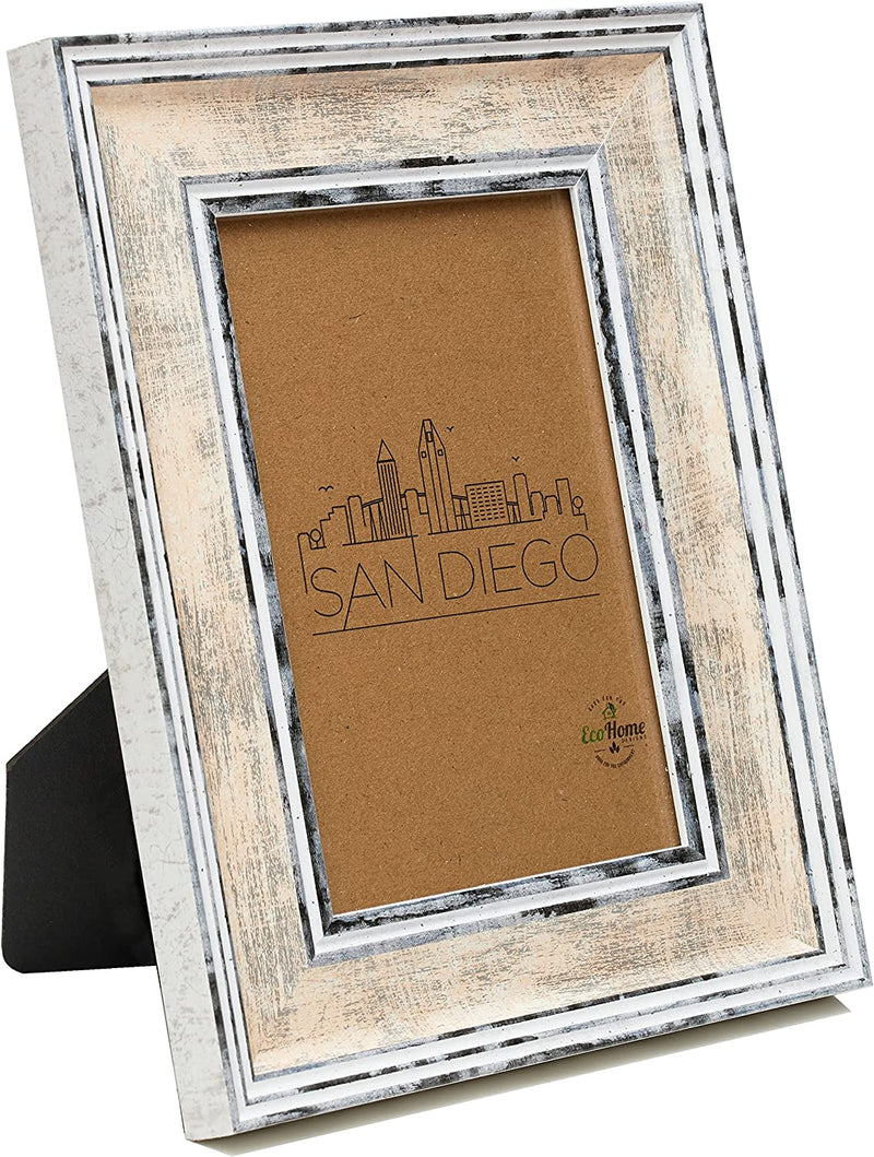 Picture Frame 8X10 Distressed Blue - Mount Desktop Display, Frames by Ecohome