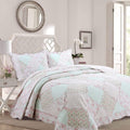 Cozy Line Home Fashions 100% Cotton Real Patchwork Pink Blue Green Reversible Quilt Bedding Set, Bedspread, Coverlet (Pink Plaid, Twin - 2 Piece) Home & Garden > Linens & Bedding > Bedding Cozy Line Home Fashions La Rosa Rêve Queen - 3 Piece 
