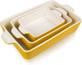 SWEEJAR Ceramic Bakeware Set, Rectangular Baking Dish Lasagna Pans for Cooking, Kitchen, Cake Dinner, Banquet and Daily Use, 11.8 X 7.8 X 2.75 Inches of Casserole Dishes (Navy) Home & Garden > Kitchen & Dining > Cookware & Bakeware SWEEJAR Yellow  
