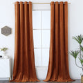 Timeper Burgundy Red Velvet Curtains for Theater - Home Décor Red Blackout Curtains Grommet Thermal Insulated Short Drapes for Studio / Master Bedroom, W52 X L63, 2 Panels Home & Garden > Decor > Window Treatments > Curtains & Drapes Timeper Burnt Orange W52 x L96 