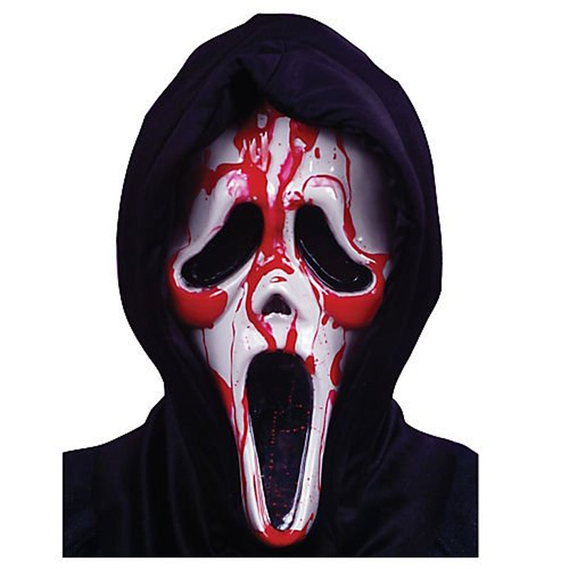 Fun World Multi-Color Plastic Halloween Scream Costume Mask, with Blood Pump for Adult