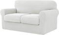 Ouka Slipcover with 3-Piece Separate Cushion Cover, High Stretch Couch Cover, Soft Protector for Sofa with Separate Cushions(Large,Ivory White) Home & Garden > Decor > Chair & Sofa Cushions Ouka White Medium 