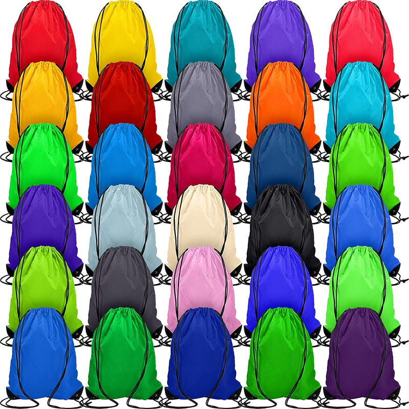 Drawstring Bags 60 Pieces Draw String Backpack Bags Bulk Drawstring Cinch Bags Party Favors for Sports Traveling Yoga Gym Storage Supplies (Red, Black, Green, Sky Blue)