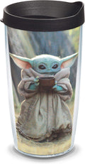 Tervis Made in USA Double Walled Star Wars - the Mandalorian Child Sipping Insulated Tumbler Cup Keeps Drinks Cold & Hot, 16Oz, Clear Home & Garden > Kitchen & Dining > Tableware > Drinkware Tervis Classic Contemporary 