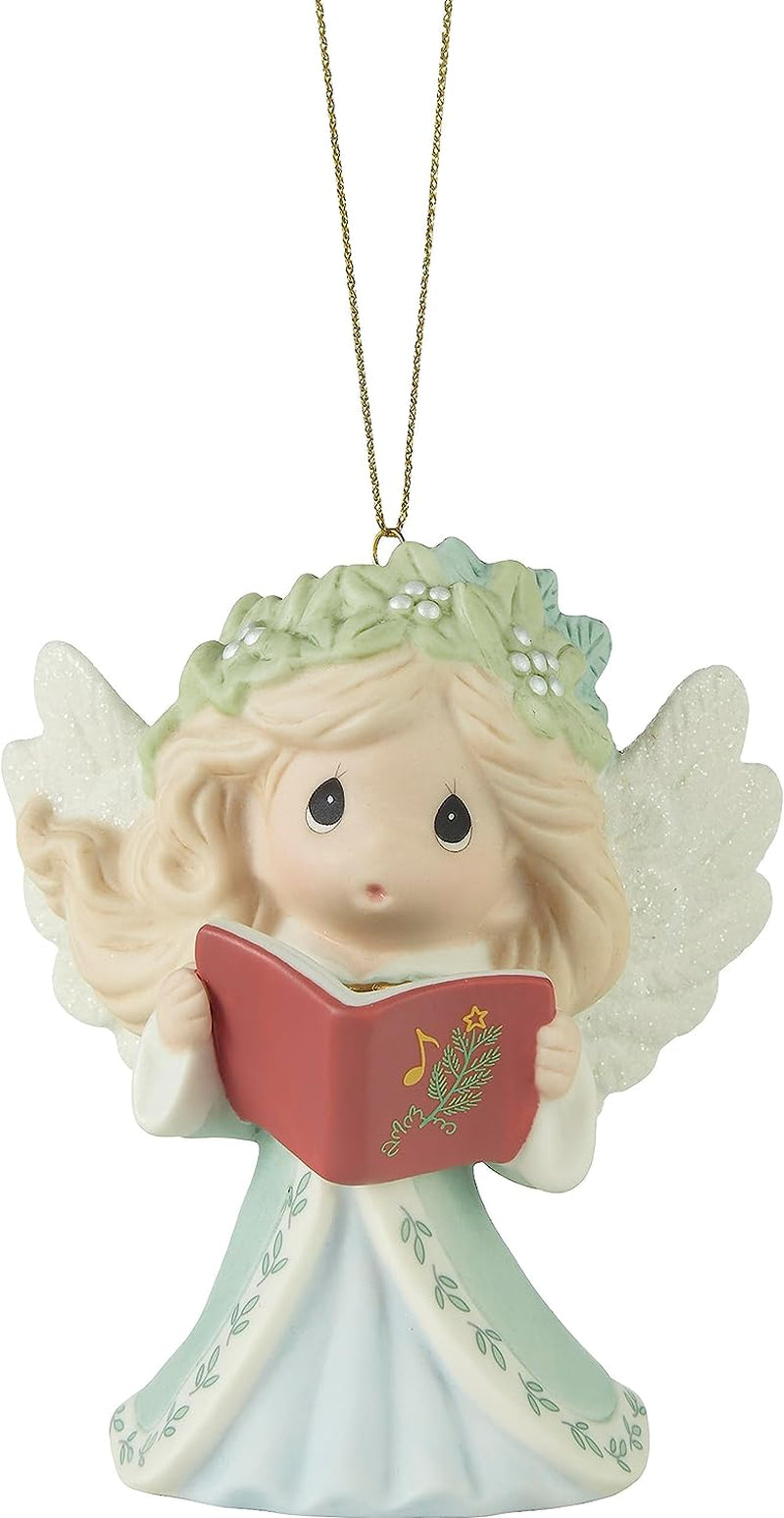 Precious Moments 231018 Wishing You Joyful Sounds of the Season Annual Angel Bisque Porcelain Ornament