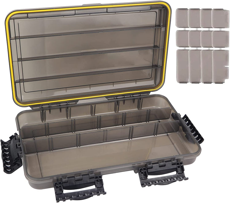 KEESHINE Waterproof Fishing Tackle Box, 3700 Tray Organizer with Adjustable Dividers,Sun Protection, Thicker Frame Sporting Goods > Outdoor Recreation > Fishing > Fishing Tackle KEESHINE Waterproof 3700 1 Pack  
