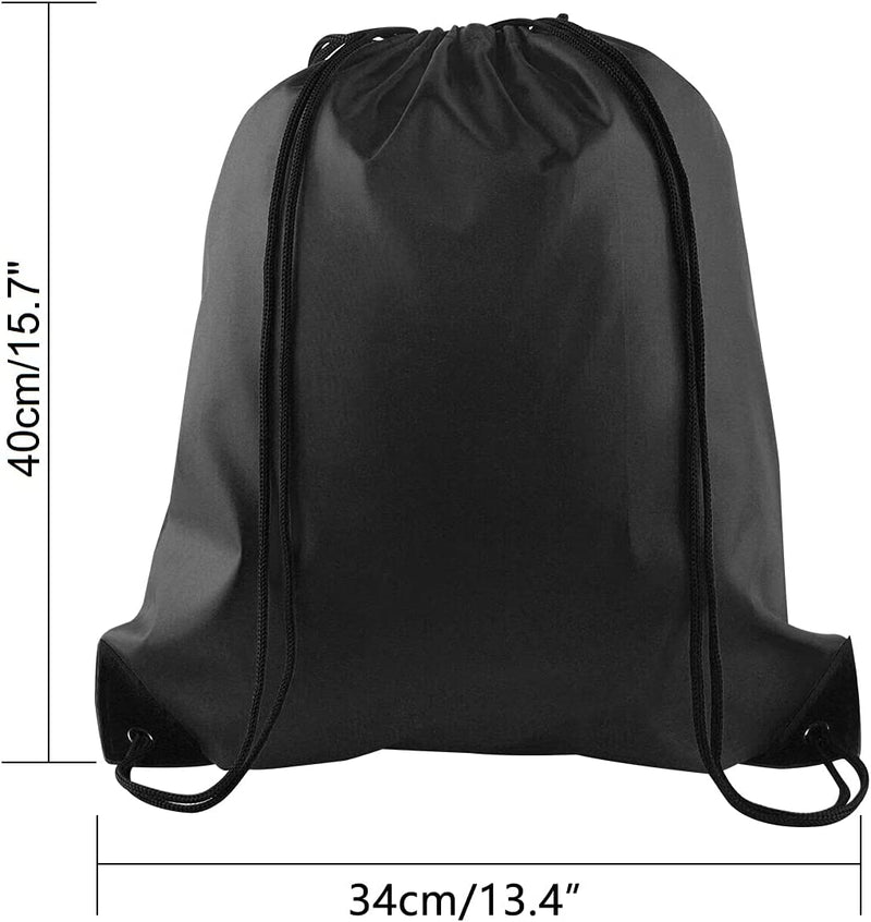 KUUQA 40Pcs Black Drawstring Backpack Bags Sack Drawstring Bags Bulk String Backpack Storage Bags for Sport Gym Traveling Home & Garden > Household Supplies > Storage & Organization KUUQA   