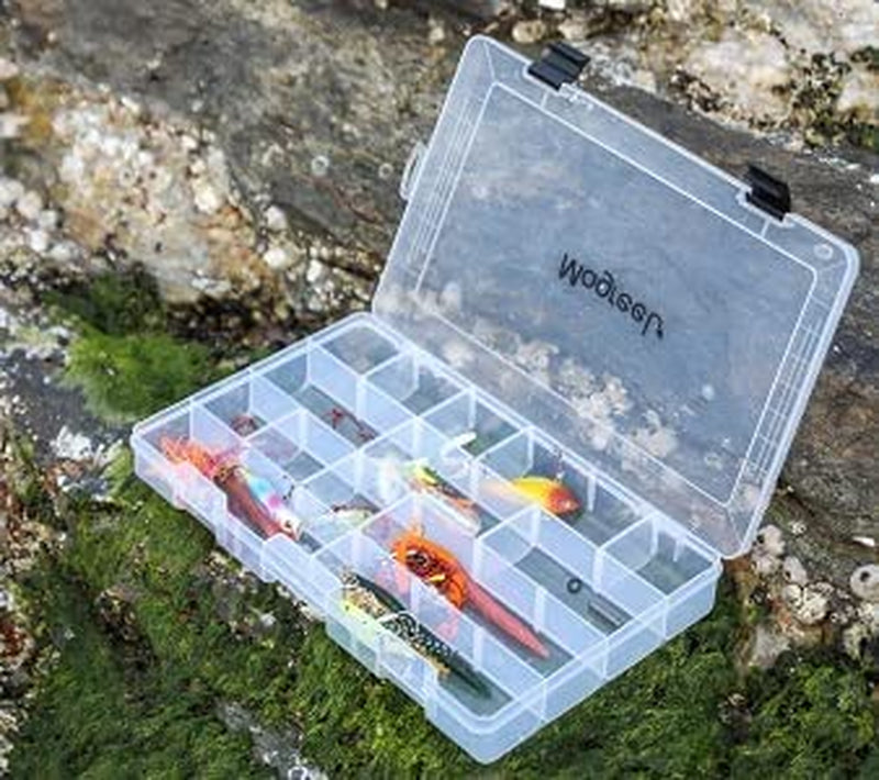 Fishing Tackle Boxes, Transparent Fish Tackle Storage with Adjustable Dividers, Plastic Box Organizer 3600/3700 Tackle Trays, 3 Packs / 4 Packs