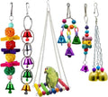 Volksrose 8 PCS Bird Parrot Swing Toys, Chewing Hanging Bells Pet Birds Cage Hammock Swing Stand Toys, Suitable for Small Parakeets, Cockatiels, Parrots, Conures, Budgie, Macaws, Parrots, Love Birds  VolksRose #4  