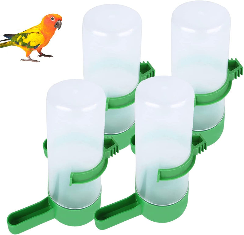 4Pcs Automatic Bird Feeders, Bird Water Dispenser for Cage, Bird Water Feeder Bottles Bird Drinker Container Hanging Seed Food Dispenser Water Clip for Parrots Budgie, Cockatiel, Lovebirds Finch Animals & Pet Supplies > Pet Supplies > Bird Supplies > Bird Cage Accessories > Bird Cage Food & Water Dishes Skyeasure 4Pack - 90ml  