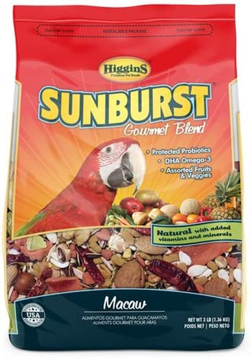 Higgins Sunburst Gourmet Blend Macaw Parrot Bird Food, 3 Lb. Bag. Large Parrot Food Animals & Pet Supplies > Pet Supplies > Bird Supplies > Bird Food Higgins   