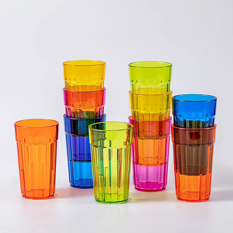 Honla 10 Oz Small Drinking Glasses,Bpa Free Cups,Unbreakable Plastic Tumblers,Set of 10 Highball Water Juice Cups for Kids/Adults in 5 Assorted Colors,Dishwasher Safe Home & Garden > Kitchen & Dining > Tableware > Drinkware Honla   