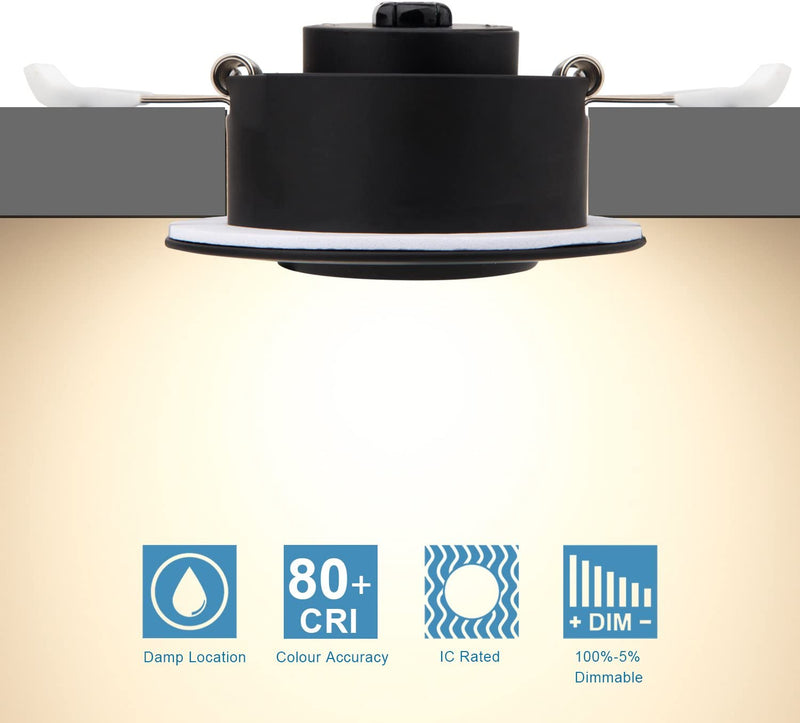 Led Gimbal Light 3 Inch 8W 700 Lumens IC Rated Gimbal Adjustable Recessed LED Downlight Energy Star ETL Approved (4Pack 3000K Warm White, Black) Home & Garden > Lighting > Flood & Spot Lights Diji   