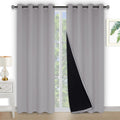 Kinryb Halloween 100% Blackout Curtains Coffee 72 Inche Length - Double Layer Grommet Drapes with Black Liner Privacy Protected Blackout Curtains for Bedroom Coffee 52W X 72L Set of 2 Home & Garden > Decor > Window Treatments > Curtains & Drapes Kinryb Silver Grey W52" x L84" 
