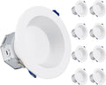 TORCHSTAR 8-Pack 5CCT 6 Inch LED Integrated Canless LED Recessed Lighting with J-Box, Anti-Glare Deep Baffle Trim, CRI90 Dimmable Ceiling Downlight, JA8 ETL ES, Air Tight IC Rated, 27K/3K/35K/4K/5K Home & Garden > Lighting > Flood & Spot Lights TORCHSTAR Daylight (5000K) 4 Inch 