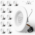Sunlake 12 Pack LED Recessed Lighting, LED Ceiling Lights Fixtures, 5/6 Inch Downlight, Baffle Trim, 12 WATT = 75 WATT , Dimmable 2700K Soft White, UL and Energy Star Certified