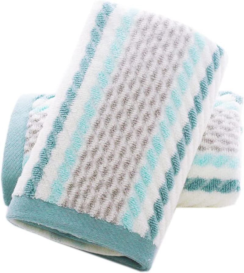 Pidada Hand Towels Set of 2 Striped Pattern 100% Cotton Soft Absorbent Towel for Bathroom 13.4 X 29.5 Inch (Brown) Home & Garden > Linens & Bedding > Towels Pidada 2 Green 13.4 x 29.5 