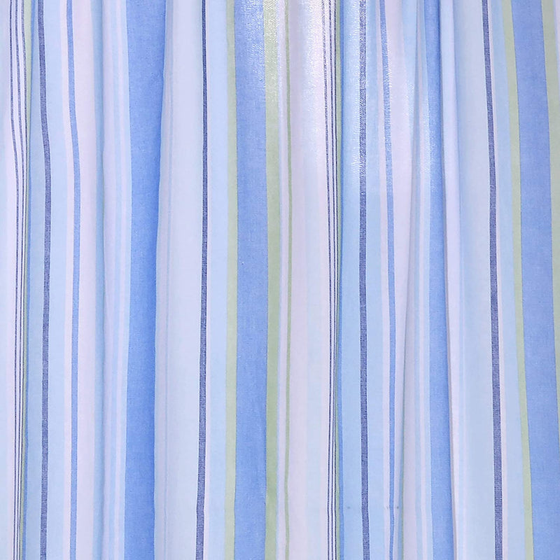 Levtex Home - Catalina - Drape Panel/Curtain (55X84In.) Set of 2 with Rod Pocket - Striped Coastal Pattern in Blues and Greens - White, Green, Blues - Cotton Fabric Home & Garden > Decor > Window Treatments > Curtains & Drapes Levtex Home   
