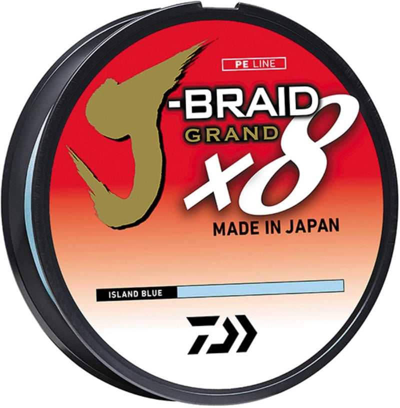 Daiwa JBGD8U15-150IB J-Braid X8 Grand Braided Line, 150 Yards, 15 Lbs Tested, .007" Diameter, Island Blue