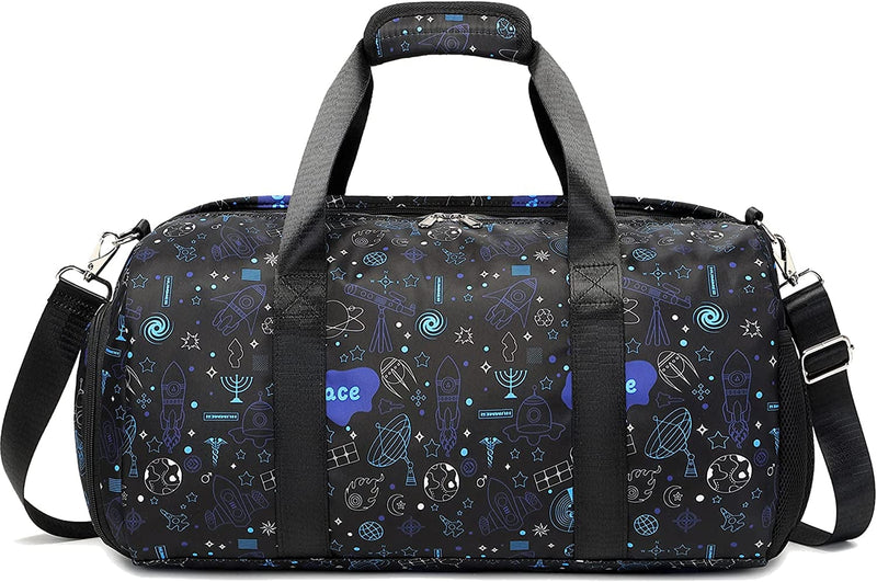 Dance Bag Girls Small Duffle Bag for Kids - Sleepover Overnight Weekender Bag Kids Gym Gymnastics Bag -Duffle Bag for Travel with Shoe Compartment and Wet Pocket/Unicorn Print Home & Garden > Household Supplies > Storage & Organization Jumpopack black  