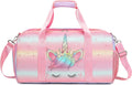 Dance Bag Girls Small Duffle Bag for Kids - Sleepover Overnight Weekender Bag Kids Gym Gymnastics Bag -Duffle Bag for Travel with Shoe Compartment and Wet Pocket/Unicorn Print Home & Garden > Household Supplies > Storage & Organization Jumpopack glitter pink  