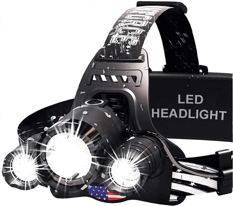 DanForce Headlamp. USB Rechargeable LED Head Lamp. Ultra Bright CREE 1080 Lumen Head Flashlight + Red Light. HeadLamps for Adults, Camping, Outdoors & Hard Hat Work. Zoomable IPX45 Headlight  DanForce Pluto  