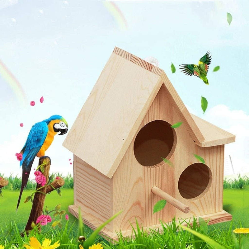 DAPERCI Bird Cage Creative Birdcage Wooden Box Garden Bird Cages Nests Bird House Bird Cage Accessories Birdcages (Color : Grey) Animals & Pet Supplies > Pet Supplies > Bird Supplies > Bird Cages & Stands DAPERCI   