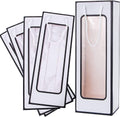 Dasofine Wine Gift Bag with Window, 20 Pack 4.13"X3.35"X 14.2" Tall Paper Wine Bags for Wine Bottle, Brown Gift Bag for New Year Birthday Housewarming Dinner Party Home & Garden > Kitchen & Dining > Barware Dasofine White and black  