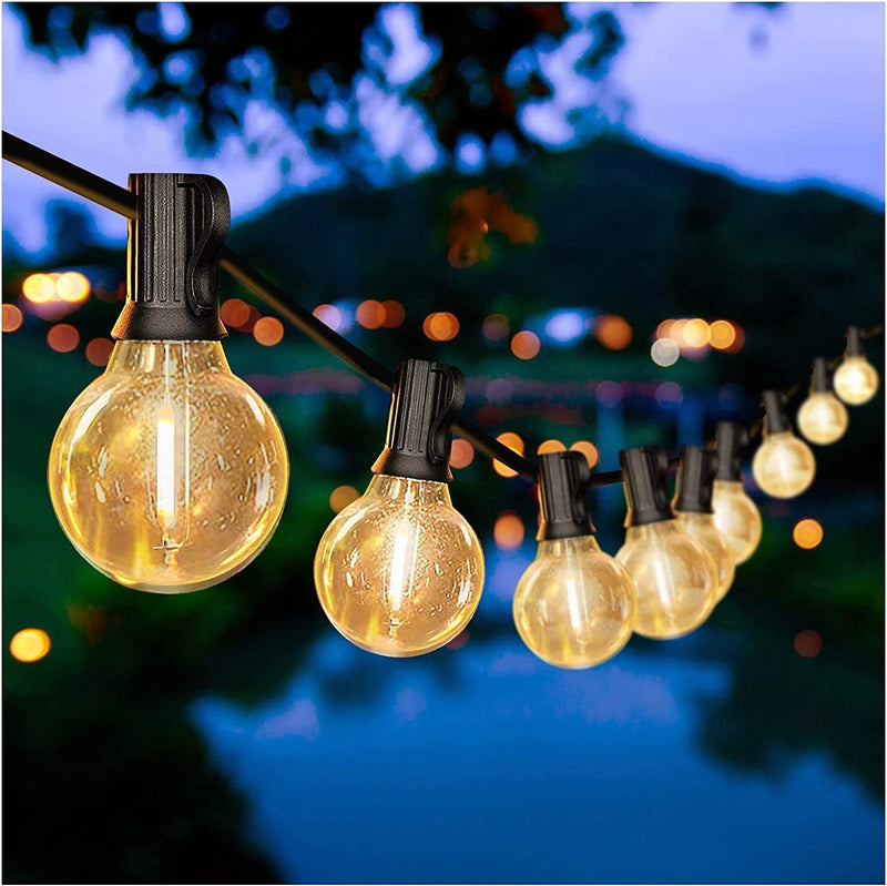 DAYBETTER 50Ft Outdoor String Lights Waterproof, G40 Globe Led Patio Lights with 25 Edison Vintage Bulbs, Connectable Outdoor Lights for Yard Porch Bistro Home & Garden > Lighting > Light Ropes & Strings DAYBETTER Black 50FT 