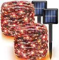 Dazzle Bright 2 Pack Solar String Lights Outdoor, 39.4 FT 120 LED Solar Powered Waterproof Fairy Lights 8 Modes, Copper Wire Lights for Christmas Patio Party Tree Yard Decoration (Warm White) Home & Garden > Lighting > Light Ropes & Strings Dazzle Bright Orange  