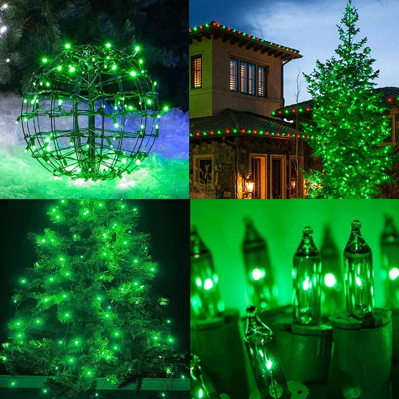 Dazzle Bright Green Christmas Lights with Green Wire, 33FT 150 Count Incandescent Christmas Tree String Lights with UL Certified Christmas Decorations for Indoor Outdoor Xmas Yard Party Decor Home & Garden > Lighting > Light Ropes & Strings DAZZLE BRIGHT   