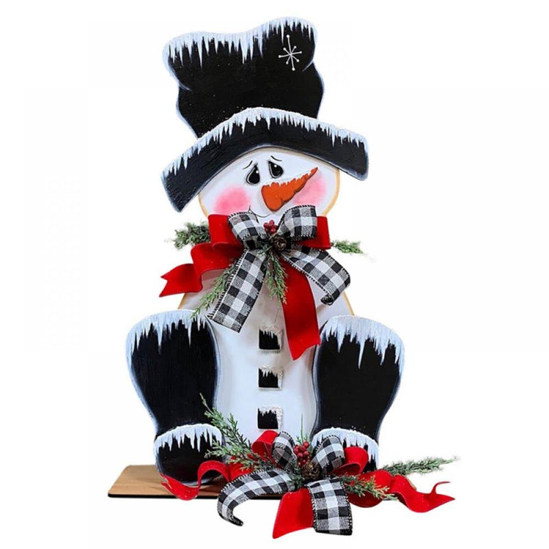Rustic Wood Christmas Snowman Hand Painted Wooden Decoration Indoor,Vintage Farmhouse Table Top Wooden Christmas Decor Home Home & Garden > Decor > Seasonal & Holiday Decorations& Garden > Decor > Seasonal & Holiday Decorations Avail   