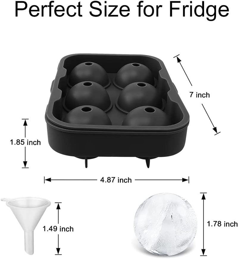 Silicone Ice Cube Trays round Ice Cube Mold Spheres Ice Ball Maker (6 round Ice Ball Black) Home & Garden > Kitchen & Dining > Barware DOXISHRUKY Lucky Shop1234   