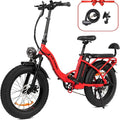 Fucare Folding Electric Bike FW11 750W Cruiser Electric Bicycle with 28Mph 15Ah Battery 20" 4.0 Fat Tire Ebike Shimano 7 Speed Electric Mountain Snow Commuter Road Foldable Ebikes for Adults Sporting Goods > Outdoor Recreation > Cycling > Bicycles Fucare Red  