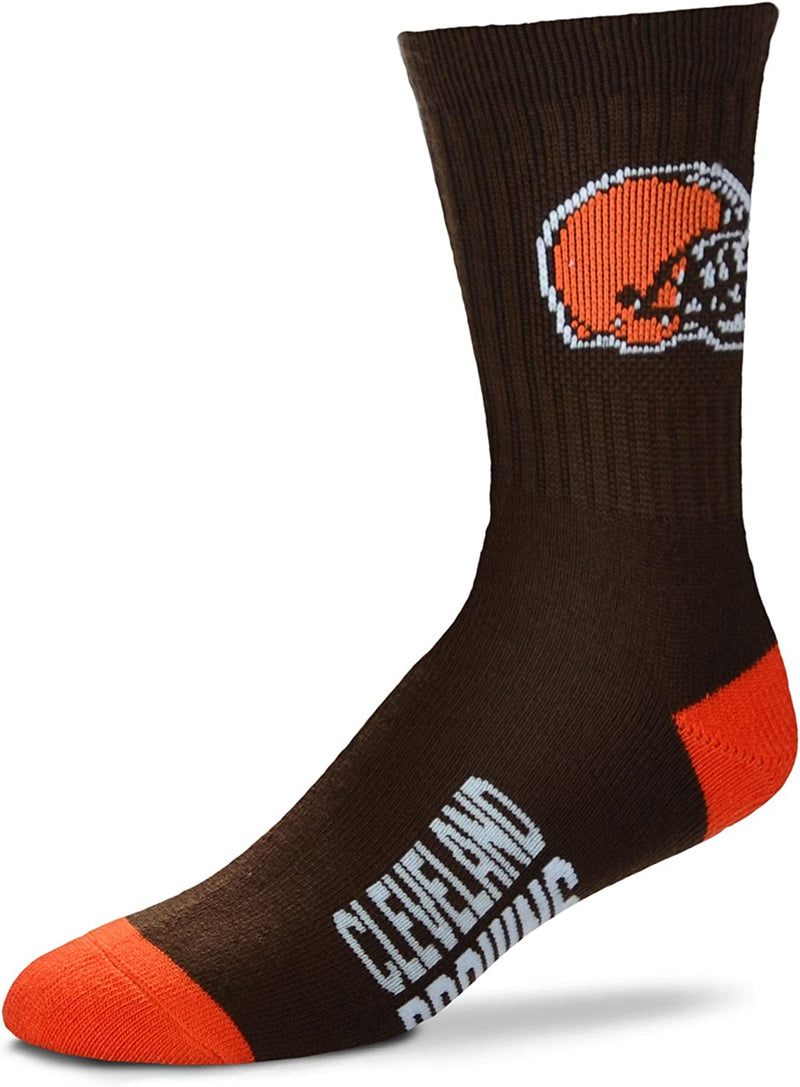 FBF - NFL Deuce Adult Team Logo Crew Dress Socks Footwear for Men and Women Game Day Apparel Sporting Goods > Outdoor Recreation > Winter Sports & Activities FBF Cleveland Browns Large 