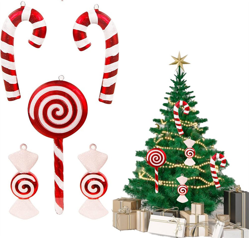 Christmas Tree Candy Cane Hanging Ornaments for Home Party Supplies , Peppermint Candy Lollipop , Christmas Tree Decorations Xmas Tree Pendant Ornament Set(4 PCS) Home & Garden > Decor > Seasonal & Holiday Decorations& Garden > Decor > Seasonal & Holiday Decorations tengfan 5 PCS  
