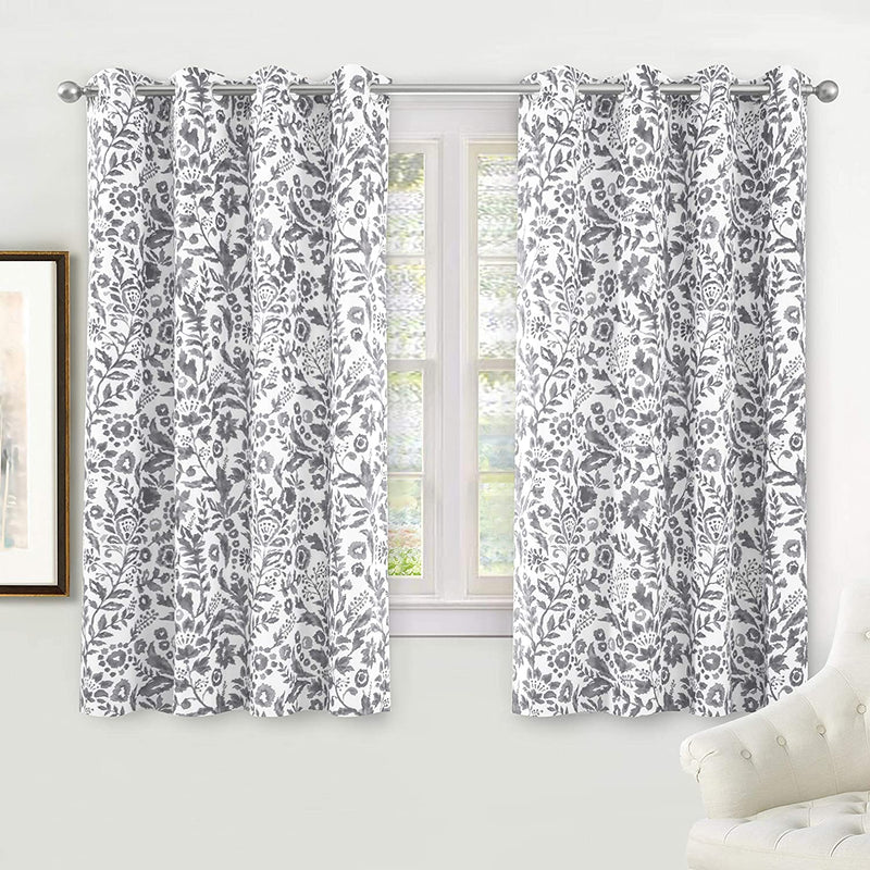 Driftaway Julia Watercolor Blackout Room Darkening Grommet Lined Thermal Insulated Energy Saving Window Curtains 2 Layers 2 Panels Each Size 52 Inch by 84 Inch Blush Home & Garden > Decor > Window Treatments > Curtains & Drapes DriftAway Grey 52'' x 54'' 