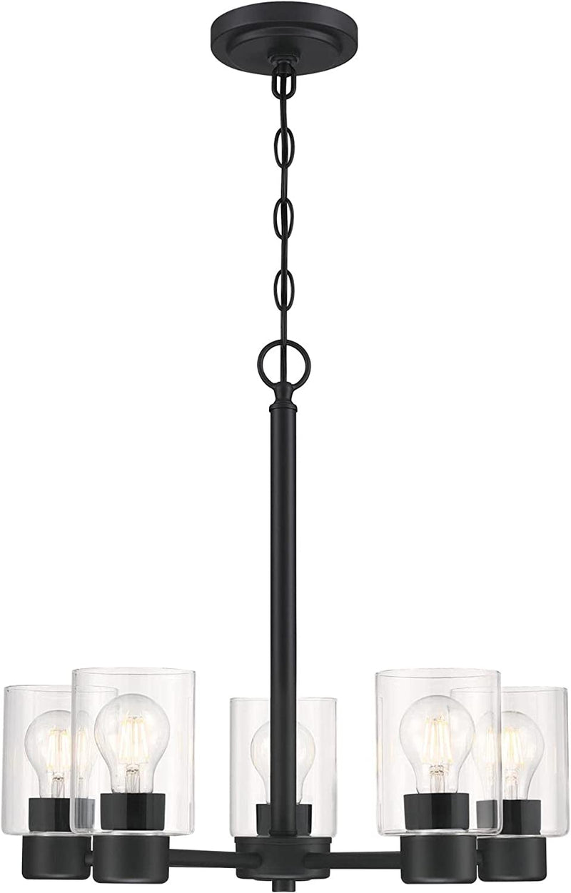 Westinghouse Lighting 6227400 Sylvestre Five-Light Interior Chandelier, Brushed Nickel Finish with Frosted Seeded Glass, 5 Home & Garden > Lighting > Lighting Fixtures > Chandeliers Westinghouse Lighting Matte Black  