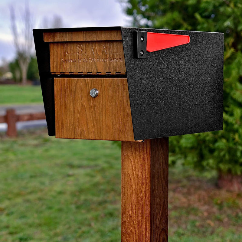 Mail Boss Curbside, Wood Grain 7510 Mail Manager Locking Security Mailbox , Black Sporting Goods > Outdoor Recreation > Fishing > Fishing Rods Mail Boss Black  
