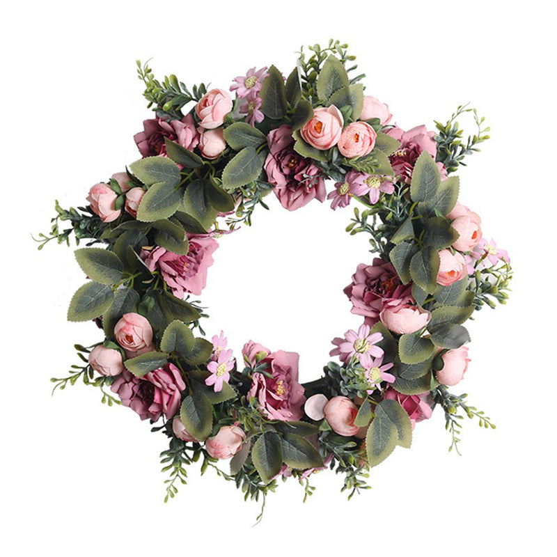 GATXVG Valentine'S Day Decor,17-Inch Artificial Flower Spring Wreath,Rustic Twig Fake Roses Sunflowers Garland Hanging Pendant Indoor Decoraction for Party Home Room Door Wall Home & Garden > Decor > Seasonal & Holiday Decorations GATXVG A  