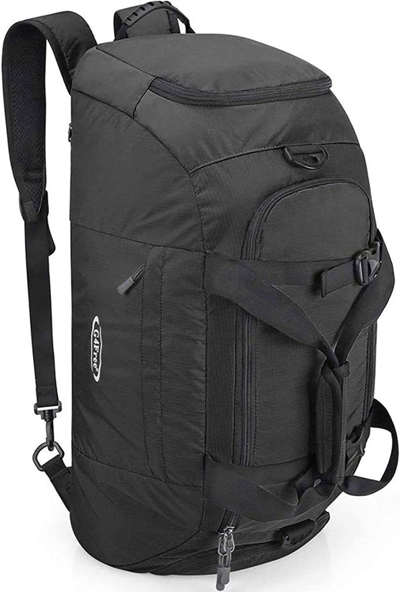 G4Free 40L 3-Way Duffle Backpack Gym Bag for Men Women Sports Duffel Bag with Shoe Compartment Travel Backpack Luggage Home & Garden > Household Supplies > Storage & Organization G4Free Black  