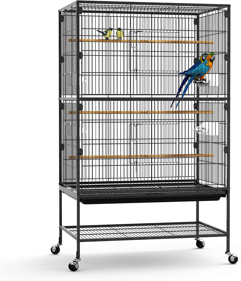 YITAHOME 53-Inch Bird Cage for Parakeets Cockatiels Parrot Sun Conure Green-Cheeked Parakeet Lovebird Canary Finch Lovebird Pigeons Parrotlet with Rolling Stand Animals & Pet Supplies > Pet Supplies > Bird Supplies > Bird Cages & Stands YITAHOME bird cage1  