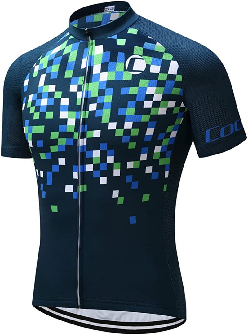 Coconut Ropamo CR Mens Cycling Jersey Short Sleeve Road Bike Shirt with 3+1 Zipper Pockets Breathable Quick Dry Sporting Goods > Outdoor Recreation > Cycling > Cycling Apparel & Accessories Coconut Ropamo 2035 Small 