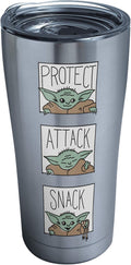 Tervis Triple Walled Star Wars - the Mandalorian Protect Attack Snack Insulated Tumbler Cup Keeps Drinks Cold & Hot, 20Oz - Stainless Steel, Stainless Steel Home & Garden > Kitchen & Dining > Tableware > Drinkware Tervis Stainless Steel Contemporary 